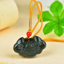 Mặt dây chuyền làm từ gỗ tuyết tùng tự nhiên, vòng cổ gỗ tuyết tùng chạm khắc thủ công, vòng cổ bảo vệ, trang sức đá quý, quà tặng cho gia đình, quà tặng kỷ niệm ngày lễ. - khóa an toàn - Xem 3