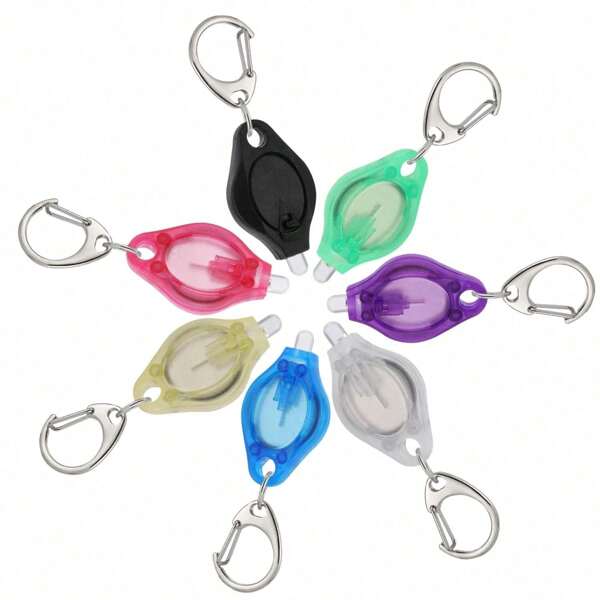 Alonefire Alonefire F6 Mini LED Schlüsselanhänger Taschenlampe 12 Lumen mehrfarbiges cooles Regenbogenlicht, beliebtes weißes Licht, tragbare ultrahelle batteriebetriebene schwarze Fackel mit Federkarabiner für Outdoor-Camping, Wandern und Notbeleuchtung, Treppenhaus Schlüsselanhängerbeleuchtung, Camping-Zubehör
