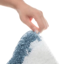 1pc Cute Blue Shell Shaped Bath Mat, Super Soft & Absorbent Microfiber Plush Non-Slip Bathroom Rug, Bath Mat/Doormat, 19.3x22 Inches - Blue - View 3