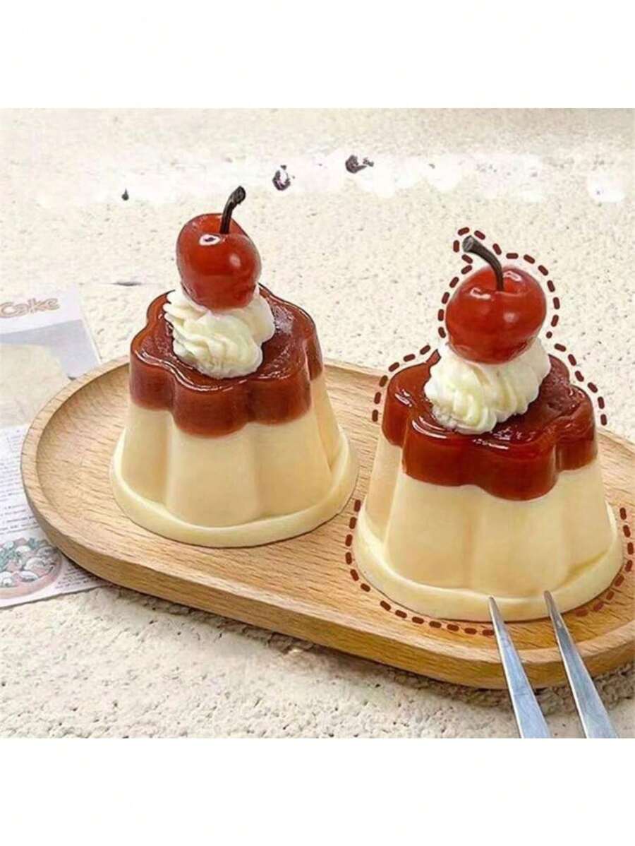 1 Peça Brinquedo Macio Squishy de Pudim de Cereja Cremoso, Parte Imitação de Creme de Cola Macio e Ascendente Lento, Cor Aleatória - Multicolorido - Visão 1