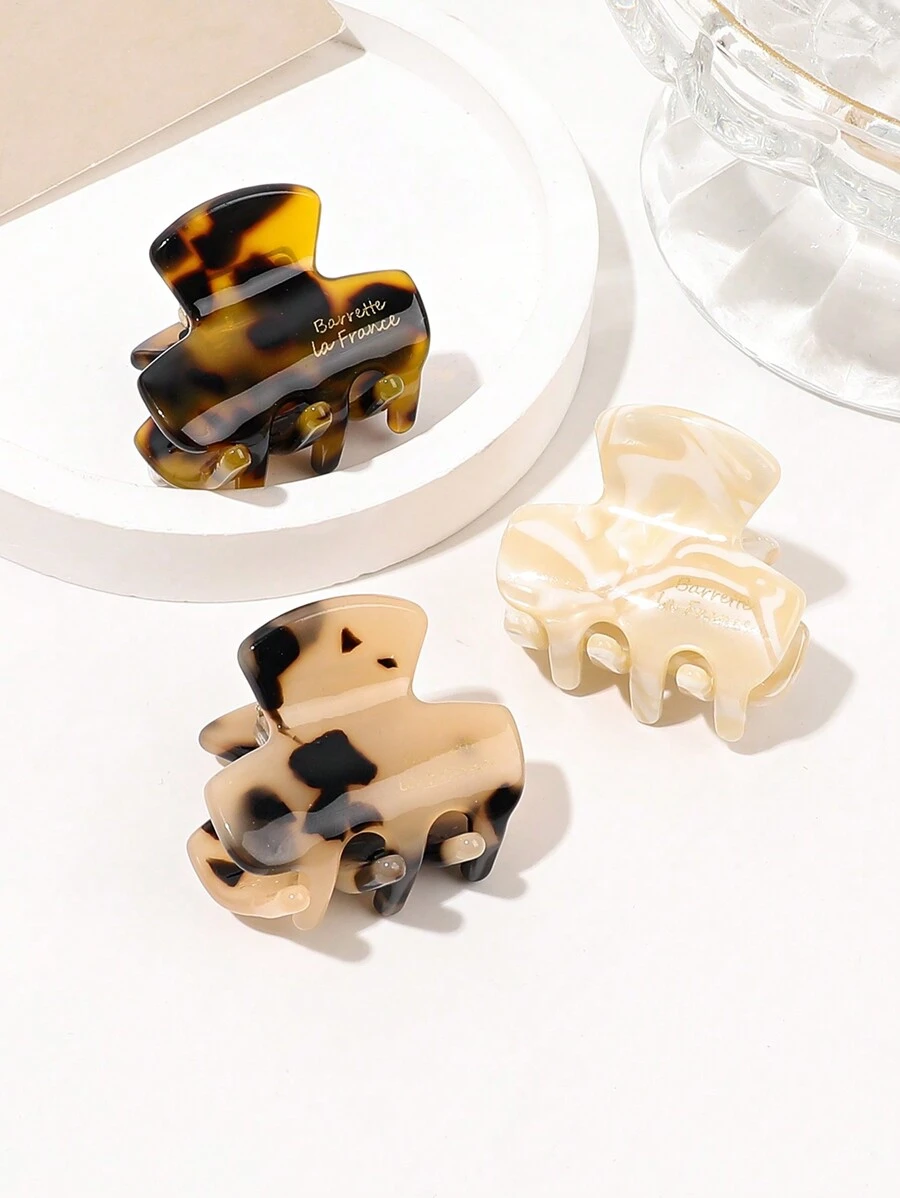 3 قطع مجموعة مشابك شعر من مادة الأسيتات بنمط النمر والرخام، بتصميم بسيط وحجم صغير مع مشابك صغيرة للجبهة، مشابك شعر، مشابك فك الشعر، مشابك شعر، مشابك شعر، مشابك شعر، إكسسوارات شعر للنساء للملابس الصيفية - متعدد الألوان - مشاهدة 1