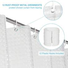 Bathroom Shower Curtain Liner Mould Proof Mildew Resistant, 183x183cm - Geometric - View 5