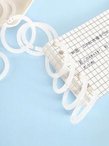 50入組15/20/28mm隨機顏色塑料圓環夾,diy相簿圓形活頁本圈開口辦公裝訂用品,相簿學生文具用品 - 白色 - 查看 6