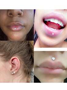 9pcs  Flexible Acrylic Tragus Helix Piercing Earrings Lip Stud Bar 16G Conch Earring Retainer Bioflex Labret Piercing 6mm 8mm