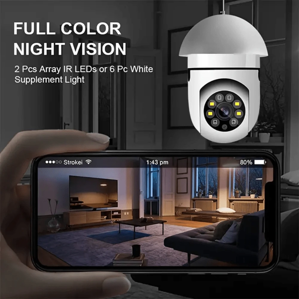 Cámara Bombillo E27 Wi-Fi 5MP con Visión a Color Nocturna, Zoom 4X, Se – Esplendor Natural