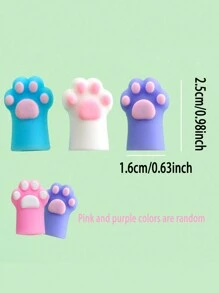 3入組貓爪形矽膠美甲工具保護套，隨機顏色 - 彩色 - 查看 4