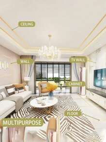 1 Roll, 50m Waterproof Floor/Wall Self-Adhesive Sealant Tape, For Ceramic Tile Seam Edges, Home Decor, Stickers, Wall Decal, Vinyl Decal For Home Decorations, Spring Decoration Items Refresh Your Home, Rama Decoration Stickers - Multicolor - View 6