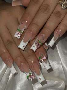 Cherry Nail Rhinestones, Kalolary 3D Valentine'S Charm Red Pink Fruit Rhinestone Crystal Nail Studs Alloy Nail Gems For Women Nail Art Decoration Diy Nail Charms Nail Supplies Nails