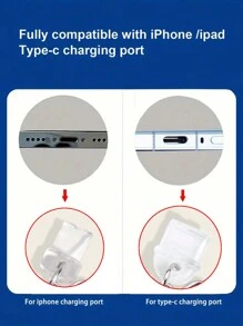 1pc Creative Bowknot Dust Plug, Charging Port & Data Cable Cover Compatible With Apple & Type-C Port Smartphones - Pink - View 4