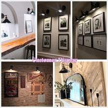 1入組金屬燈罩，黑色壁燈燈臂搖擺壁燈，工業復古壁燈，適用於臥室廚房浴室，可240度調節的鵝頸式小巧復古古董風格壁燈（只有燈罩，不包含燈泡）-需要自己組裝 - 黑色 - 查看 4