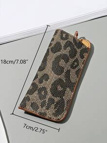 男女適用便攜式皮膚友好款蟒蛇/豹紋/黑白格子眼鏡收納袋，適用於日常生活、商務旅行和戶外使用，簡單時尚，適合太陽眼鏡、近視眼鏡和防風眼鏡收納 - 豹紋 - 查看 7