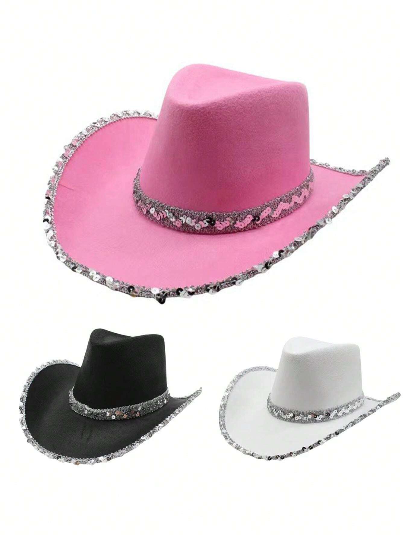 Rhinestone Studded Denim Cowboy Hat - Denim Collection