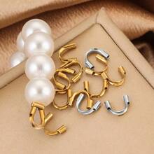 50 Pcs 304 Stainless Steel U-Button Wire Guard For Jewelry Making Accessories Wire Protection Ring Clip Connector DIY Jewelry Accessory Wire Guard