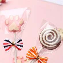 100pcs, Lollipop Bags, Cake Pop Bags, Clear Cellophane Candy Bags, For Lollipops, Cake Pops, Candies, Chocolates And Cookies, Kitchen Gadgets, Kitchen Stuff, Kitchen Accessories, Home Kitchen Items - Transparent - View 3
