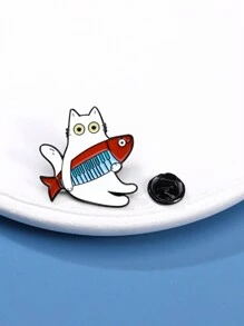Cartoon Cat Brooch, Symphony Orchestra Series, Violin & Piano Instrument Combination, Creative Badge For Playing Music, Cute Personalized Accessory For Clothes, Bags, Etc.