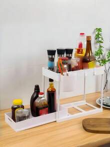 1 件厨房储物架，多功能浴室水槽下收纳架，水槽下推拉抽屉，滑动橱柜抽屉收纳架，用于日常用品、季节、零食、化妆品、书籍的储物架，适用于家庭、厨房、浴室、客厅、食品储存、储物、厨房收纳、厨房用品、房间装饰、家居装饰。 - 彩色 - 查看 6