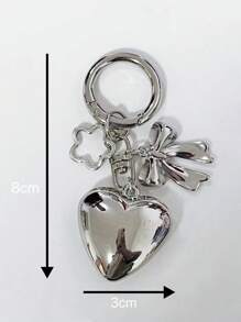 1pc Women's Y2K Style Heart & Bowknot Chain Pendant Retro Girlhood Keychain Bag Decoration Valentine's Day Valentines Gift Souvenir Car Accessories Bag Charm