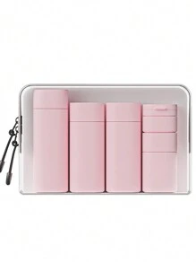 5pcs Travel Toiletry Bottles Set, Portable Lotion/Shower Gel/Shampoo Dispenser With PU Bag (100ml, 80ml, 80ml, 50ml, 15ml) - Multicolor - View 6