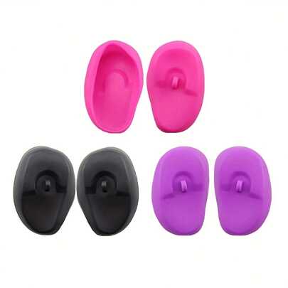 1 Pair Silicone Hair Dye Ear Covers, Waterproof Ear Protector Caps - Durable, Reusable And Ideal For Hairdressing Salon, Spa, Bathing And Showers