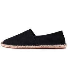 Mocassins pour hommes, chaussures en canevas à semelle en corde, chaussures de loisirs décontractées à enfiler, chaussures plates en canevas; chaussures en tissu respirant tissé pour femmes, chaussures de pêcheur en paille antidérapantes pour hommes et femmes, chaussures à semelle en lin brodé pour couples; chaussures de pêcheur blanches pour hommes, mocassins noirs, mocassins blancs, chaussures vert militaire, mocassins bleus (boîte de pointe étroite, pied large recommandé pour augmenter la taille. La semelle en corde a à être rigide, faite à la main avec un artisanat grossier)