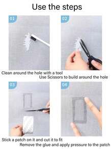 1roll Self Adhesive Window Screen Repair Tape, Anti-Insect Net Hole Reparing Patch, Suitable For Dorm Door/ Curtain Screen/ Net Repair, Strong Adhesive Window Screen Repair Tape, Fix Tear And Bug-Proof Net - Grey - View 3