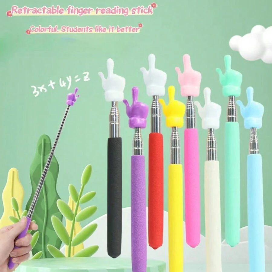 3 Pcs Telescopic Teachers Pointers,Teacher Pointer Sticks Finger,Extendable Hand Pointer Mini Retractable Classroom Pointer Telescoping Finger Pointer Stick, For Classroom Presentation(Color Random) - 3 Packs (random Colors) - View 1