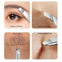 眉毛修剪套裝,不銹鋼彎眉刀與眉剪配搭梳子,適用於初學者,任何膚質男女適用的脫毛配件,臉部脫毛美妝工具,美容造型刮鬍刀化妝配件纖長帶睫毛 - 粉色 - 查看 7