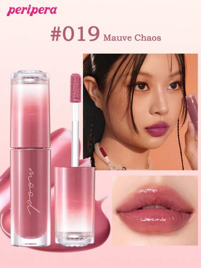 Peripera Tinte brillante de tinta de K-Beauty, tinte de agua desnudo, brillo labial acuoso de espejo, brillo labial de vidrio, aumento de labios, con hidratación natural, ligero, que aumenta el brillo, de larga duración, cómodo, sin adherencia, compatible con mascarillas, sin película blanca, K-Beauty, maquillaje coreano