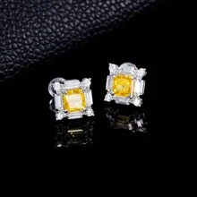 Elegantes pendientes de zirconia cúbica chapada en platino de latón