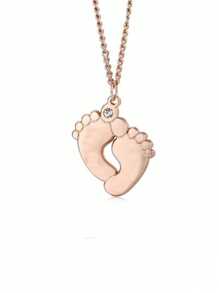 Personalized Fashion Zirconia Footprint Name Pendant Stainless Steel Customized Engraved Name Necklace Vintage Chain Necklace For Men Women Family Party Jewelry Birthday Anniversary Christmas Gift For Her