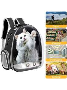 Mochila portátil para mascotas transparente, bolsa de transporte para gatos, bolsa para perro,Mochila De Viaje Con Capsula Para Mascotas Vista Panorámica Seguro,cápsula espacial para mascotas