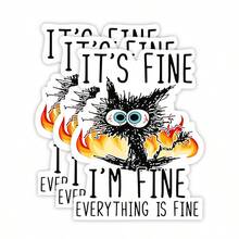 It's Fine I'm Fine Everything Is Fine Sticker (3 Packs) - Strong Adhesive Waterproof This Is Fine Sticker - No Fade, Used For Notebook, Mug, Cup Laptop And Water Bottle - Multicolor - View 1