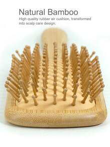 lina. 1 Pc Small Size Nan Bamboo Square Cushion Hair Comb With Handle, Detangling Hair Brush For Women&Men,Natural Bamboo Hairbrush For Massaging Scalp&Hair Growth, Smooth Hair ,Hair Comb For Natural,Curly,Straight,Wet And Dry Hair Brush,For Women,Men,Kid,Hair Styling Tool,Hair Care, Gifts For Girls,Back To School,Travel Holiday Essentials,Hair Accessories For Women