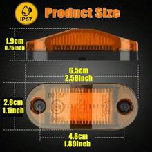 10pcs 12-24V Universal LED Side Marker Lights Lamp Indicator Light For Cars Trailer Trucks Boat Bus Caravan Side  Marker Light - Apricot - View 5