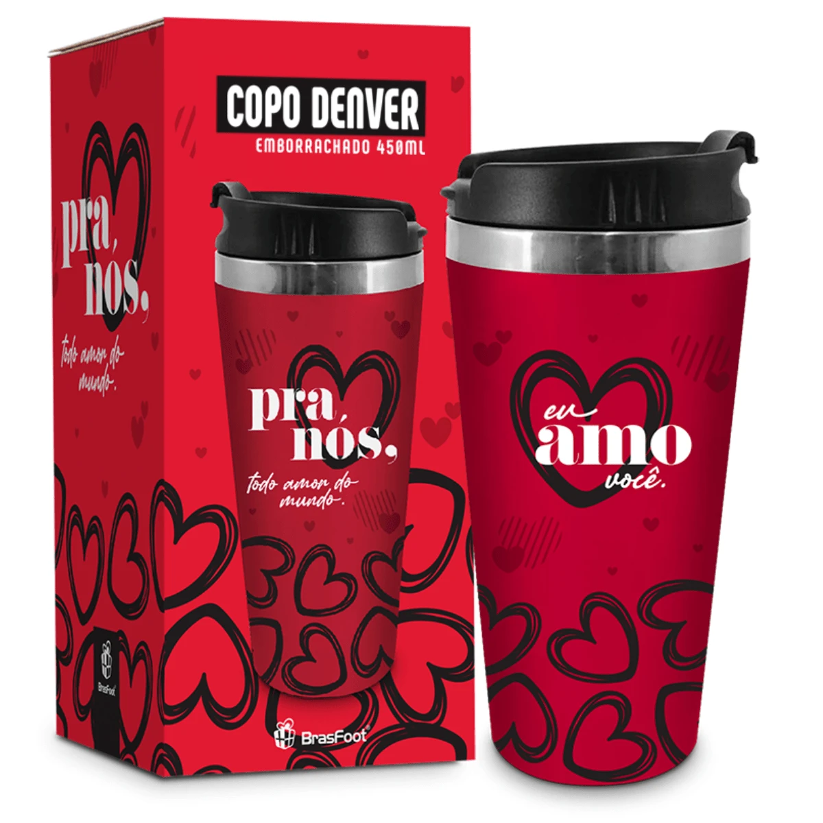 Vacuum Flasks & Thermoses - Pra nós todo amor do mundo - Vermelho - 查看 1