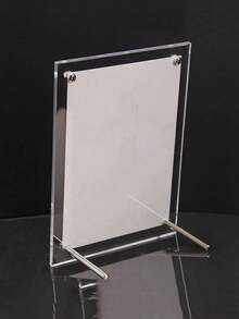 1 pieza Porta retrato de acrílico, soporte para certificados, licencias comerciales y posters, decoración de escritorio - transparente - Ver 3