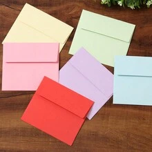 6pcs Colored Mini Envelopes Square Paper Envelope For Credit Cards/Membership Cards, 6 Candy Colors - Multicolor - View 3