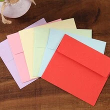 6pcs Colored Mini Envelopes Square Paper Envelope For Credit Cards/Membership Cards, 6 Candy Colors - Multicolor - View 2