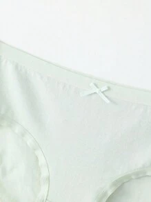 7pcs Solid Color Bowknot Basic Comfortable Triangle Panties