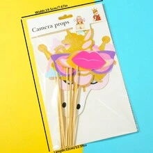 12pcs Multi-Colored Unicorn Themed Paper Photo Booth Props For Party Decoration - Multicolor - View 7