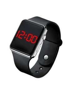 Conjunto de 2 piezas de reloj digital LED casual y brazalete con forma de león para deportes