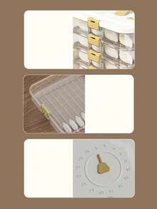 1pc  Dumpling Box For Household Use As Kitchen Fridge Organizer, Special Box For Quick Freezing, Sealing And Fresh-Keeping Of Wontons, Dumplings And Spring Rolls - White - View 7