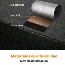 FABATO Comoda Cajonera para Recamara - 8 Cajones De Tela con Parte superior de Madera y Marco De Acero Plegable - Tu Mueble organizador con cajonera para ropa ideal para ordenar tus espacios - Negro - Ver 3