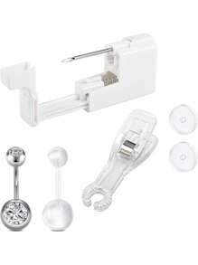 6Pcs Belly Button Piercing Kit Gun Belly Piercing Kit Belly Button Piercing Gun Navel Piercing Kit Belly Button Ring Piercing Kit Belly Piercing Gun Silver Gold - Multicolor - View 15