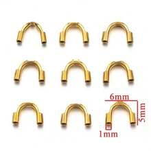 50 Pcs 304 Stainless Steel U-Button Wire Guard For Jewelry Making Accessories Wire Protection Ring Clip Connector DIY Jewelry Accessory Wire Guard