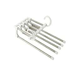 Multifunctional Pants Rack 1-Pack Pants Rack For Hanging Pants, 5-In-1 Adjustable Pants Rack Towel Rack Wardrobe Storage Stainless Steel Wardrobe Magic Pants Hanger To Save Space (Black) - Multicolor - View 6