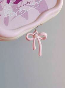 1pc Creative Bowknot Dust Plug, Charging Port & Data Cable Cover Compatible With Apple & Type-C Port Smartphones - Pink - View 5