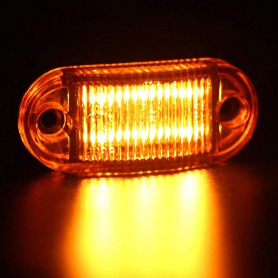 10pcs 12-24V Universal LED Side Marker Lights Lamp Indicator Light For Cars Trailer Trucks Boat Bus Caravan Side  Marker Light - Apricot - View 1