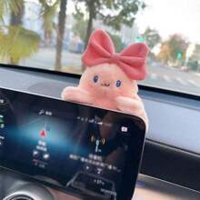 1入組汽車儀表板掛飾，有蝴蝶結、兔子玩偶和屏幕 - 粉色 - 查看 4