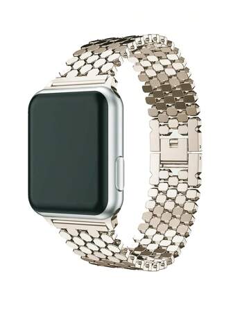 1 条适用于 AppleWatch 的金属龙鳞表带，适用于 AppleWatch Ultra/SE/10/9/7/5/4/3/2/1 系列，以及 AppleWatch Ultra2/Ultra/SE/38/41/42/44/45/46/49 毫米，男女时尚手链配饰。是送给男朋友、女朋友和朋友的最佳礼物，佩戴舒适，完美贴合手腕。仅包含表带，不包含手表或表壳。